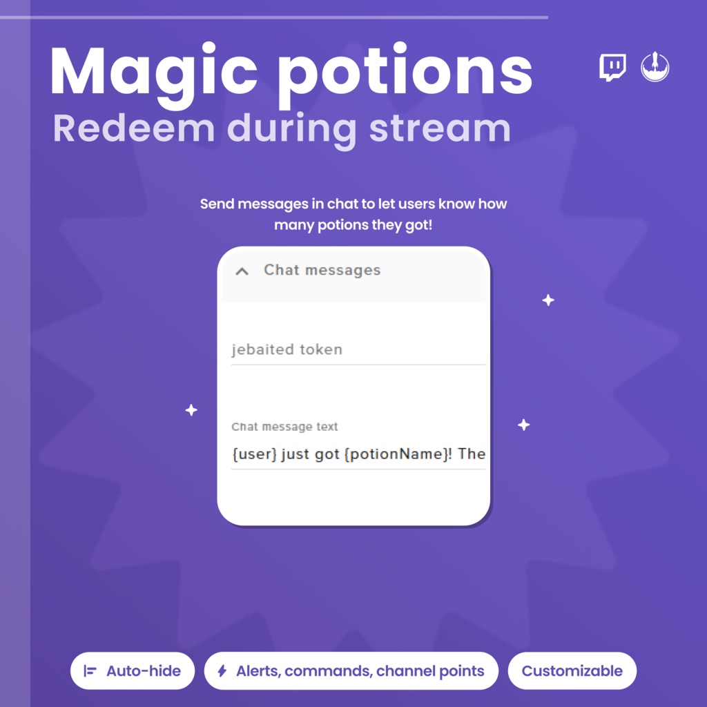 Halloween Twitch Potion Widget, Interactive Cauldron Widget: VTuber Asset Animated Stream Overlay (Instant Download)