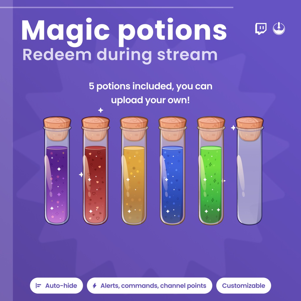 Halloween Twitch Potion Widget, Interactive Cauldron Widget: VTuber Asset Animated Stream Overlay (Instant Download)