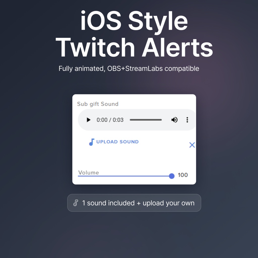 Customizable Animated Twitch iOS style Alerts: Minimalist Overlay (Digital Download)