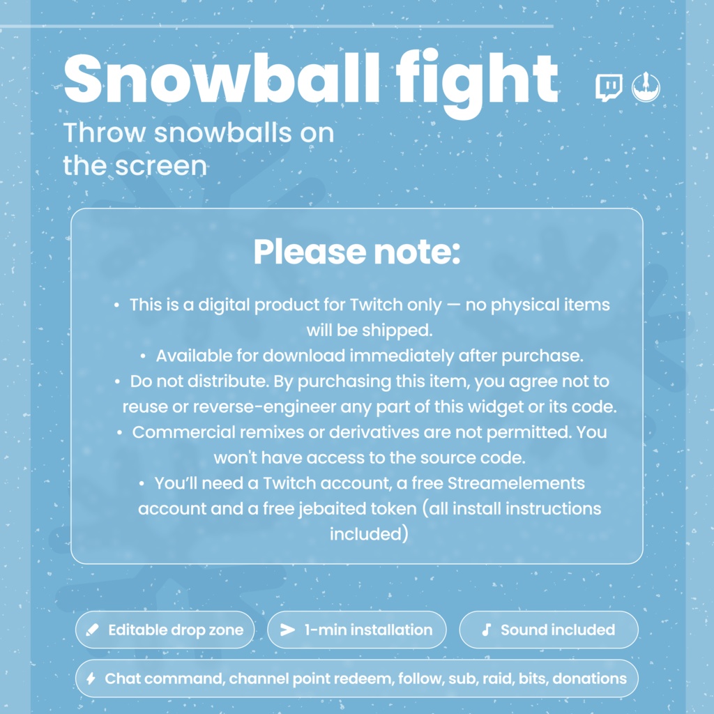 Interactive Snowball Fight Twitch Widget | Christmas Winter Animated Overlay