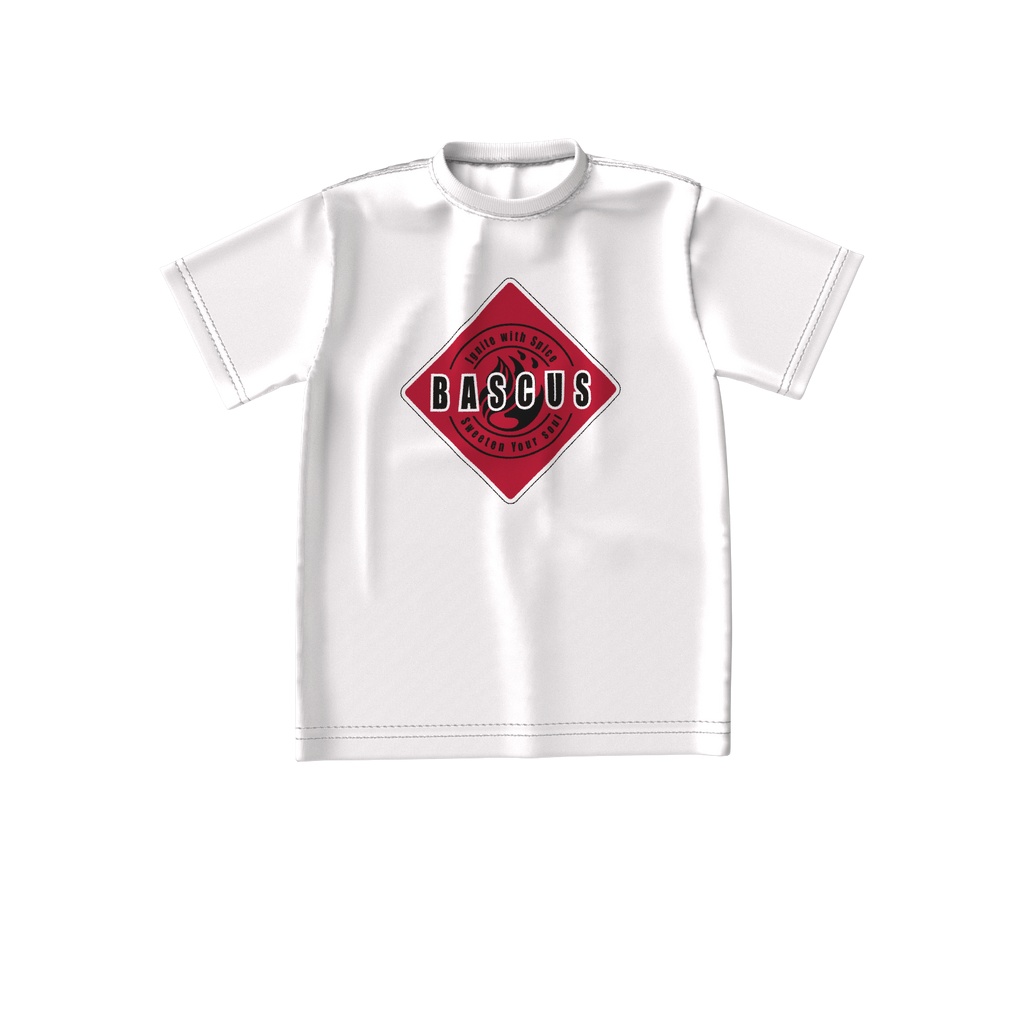 BASCUSビッグシルエットTシャツ白×ピンク