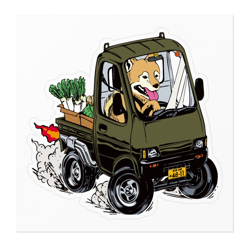 柴犬ホットロッド(ミリタリーカーキ)