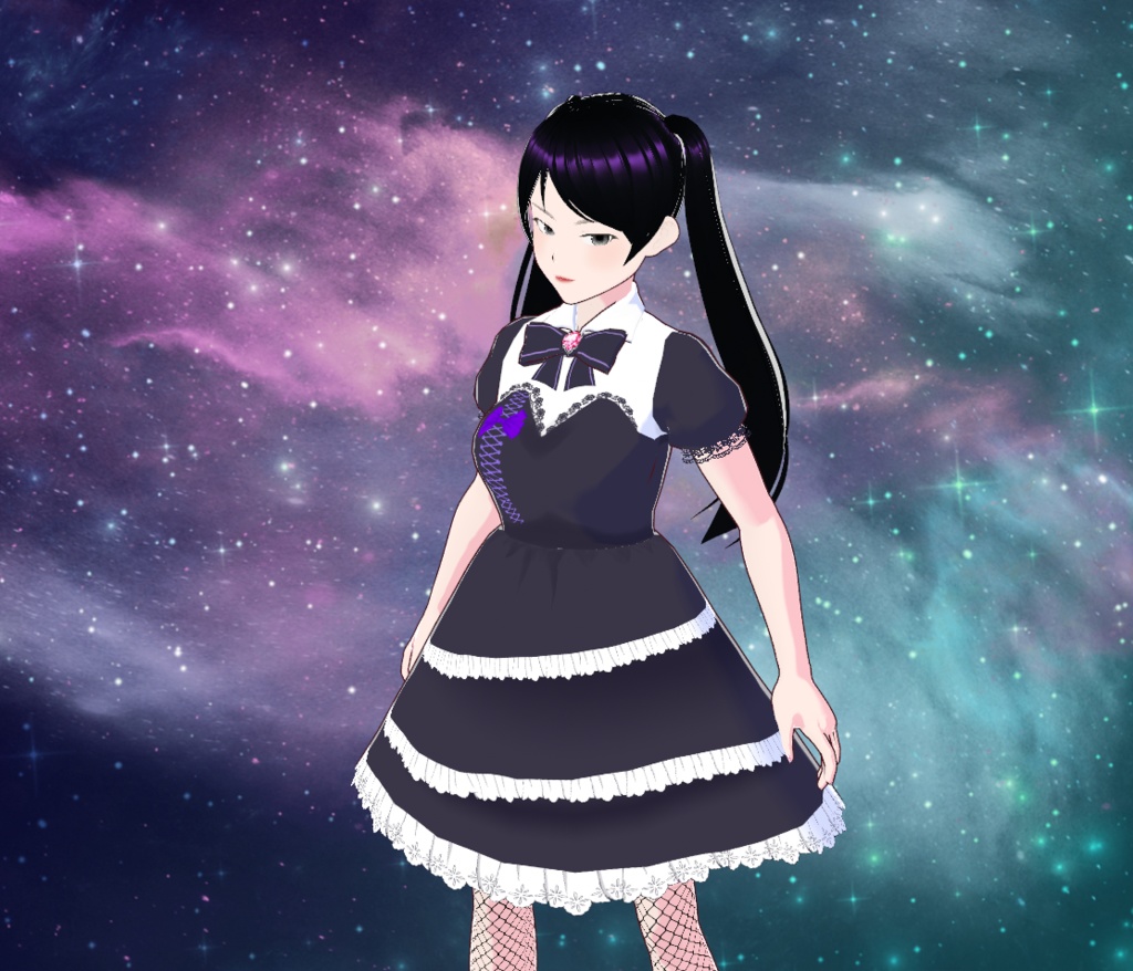 [VRoid] Purple frill dress 보라색 프릴 원피스 紫色 フリル ワンピース