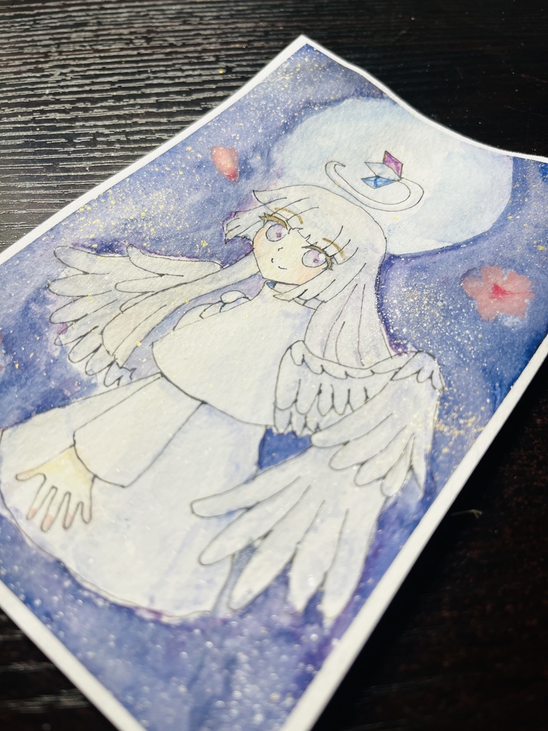 【フレームレス原画】夜桜シンフォニー【ポストカードサイズ】