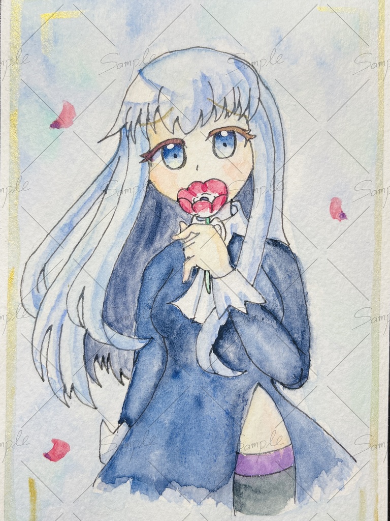 【フレームレス原画】アネモネの想い【ポストカードサイズ