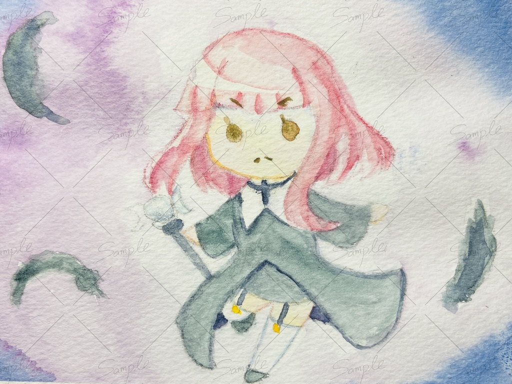 【フレームレス原画】まっこうしょうぶ【ポストカードサイズ】