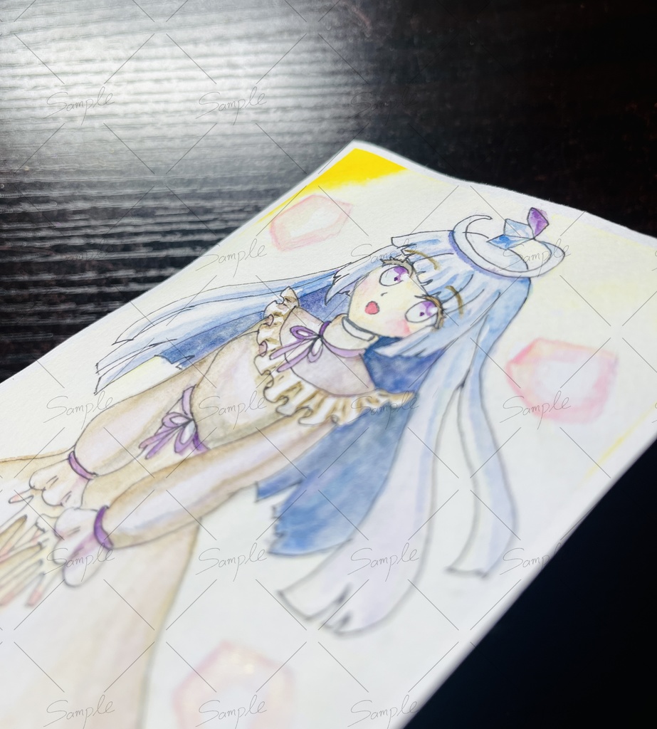 【フレームレス原画】おめかし【ポストカードサイズ】