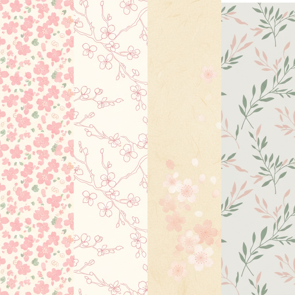 手帳・背景に使える 桜の大人かわいいデジタルペーパー2