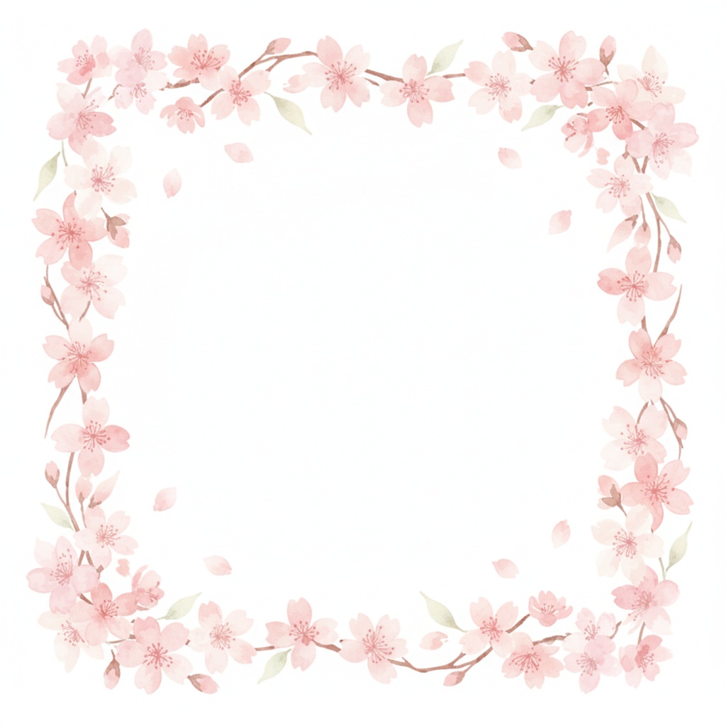 手帳・背景に使える 桜の大人かわいいデジタルペーパー3