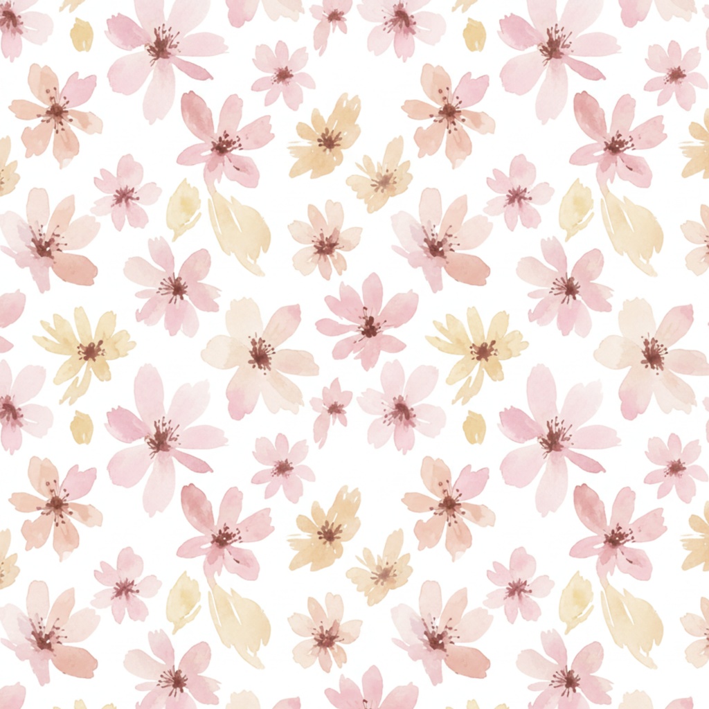 ふんわり春の小花デザインデジタルペーパー1