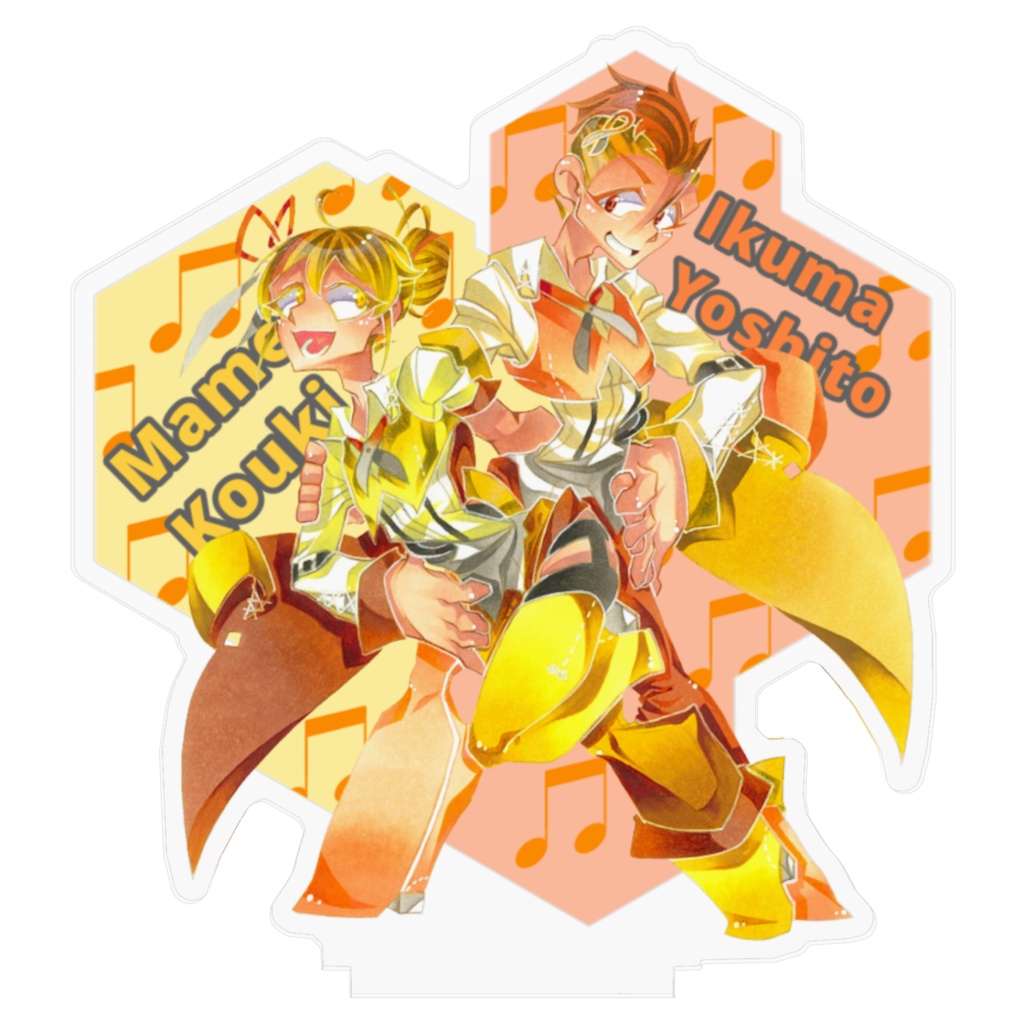 Booom!!!アクリルフィギュア/虹のファッショニスタ 眞匁晃黄&伊熊吉橙ver