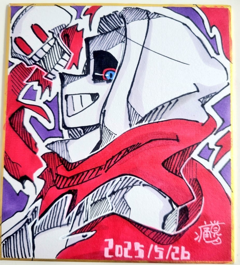 名前ペンで一発描きマダさん‼️‼️‼️