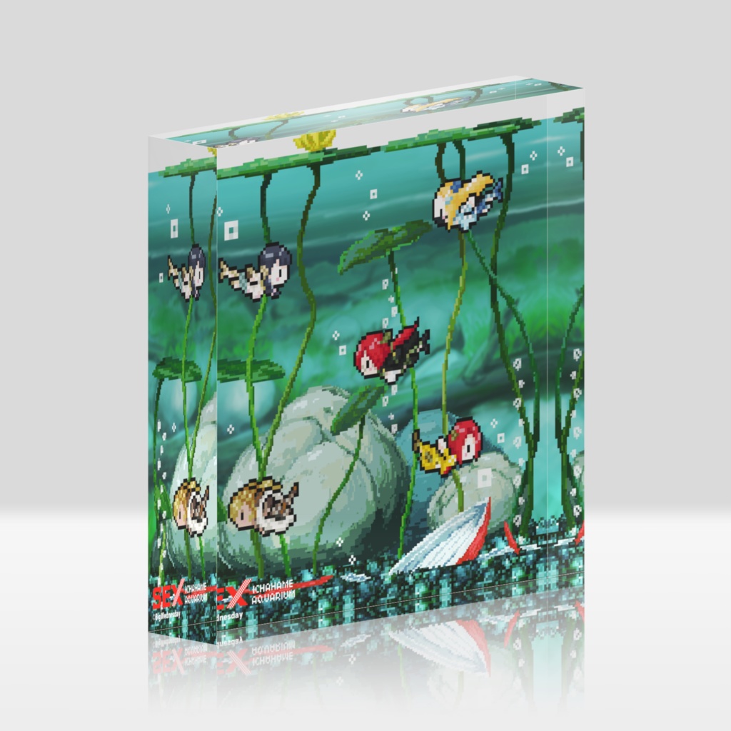 海と川のヌキ釣り~淫豆半島の女神~「アクアリウムコレクション 湖の娘魚たち」アクリルブロック