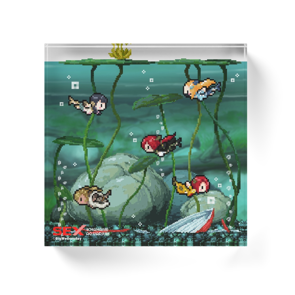 海と川のヌキ釣り~淫豆半島の女神~「アクアリウムコレクション 湖の娘魚たち」アクリルブロック