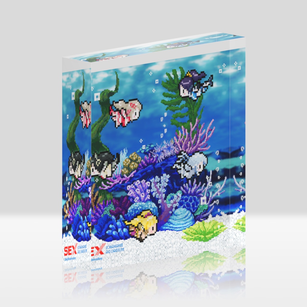 海と川のヌキ釣り~淫豆半島の女神~「アクアリウムコレクション 海の娘魚たち」アクリルブロック