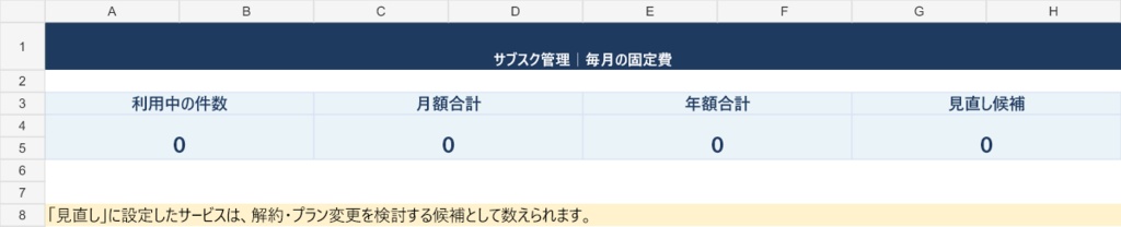 【Googleスプレッドシート対応】サブスク管理|月額・年額を自動集計