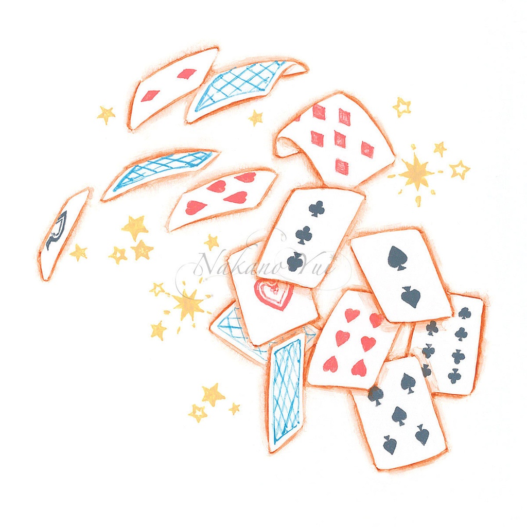 トランプ原画 ダイヤ3、4、6、8、10