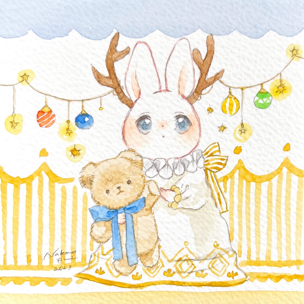 ドローイング原画　トナカイうさちゃん