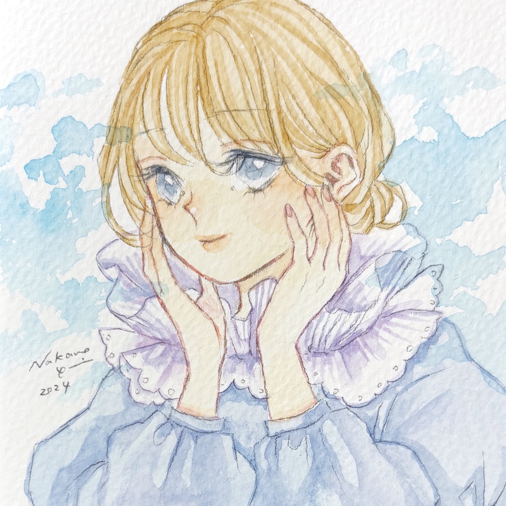 ドローイング原画　水色ちゃん