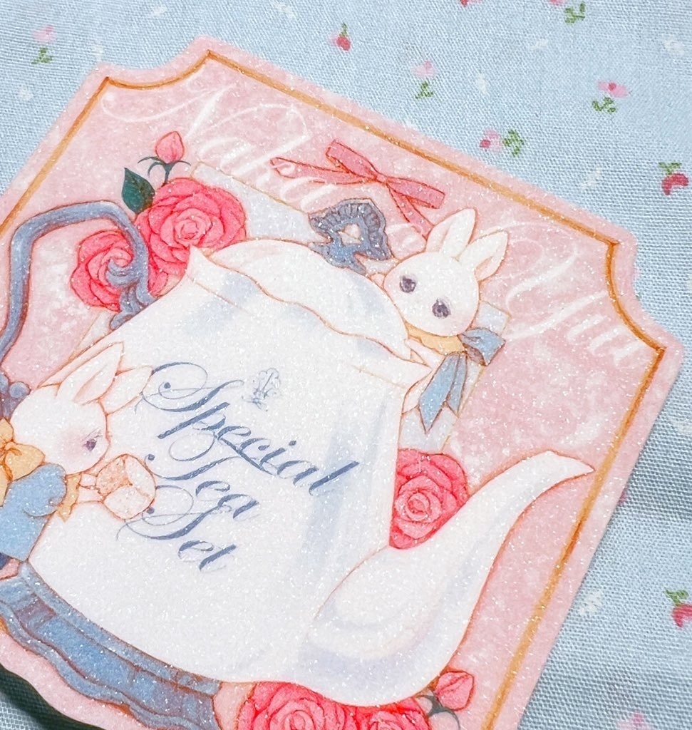 紅茶とうさぎのコースターのセット