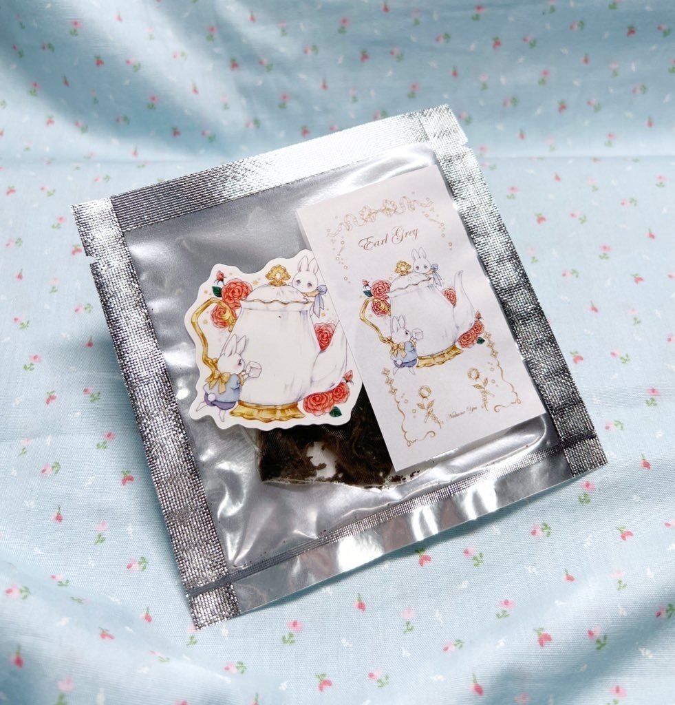 紅茶とうさぎのコースターのセット