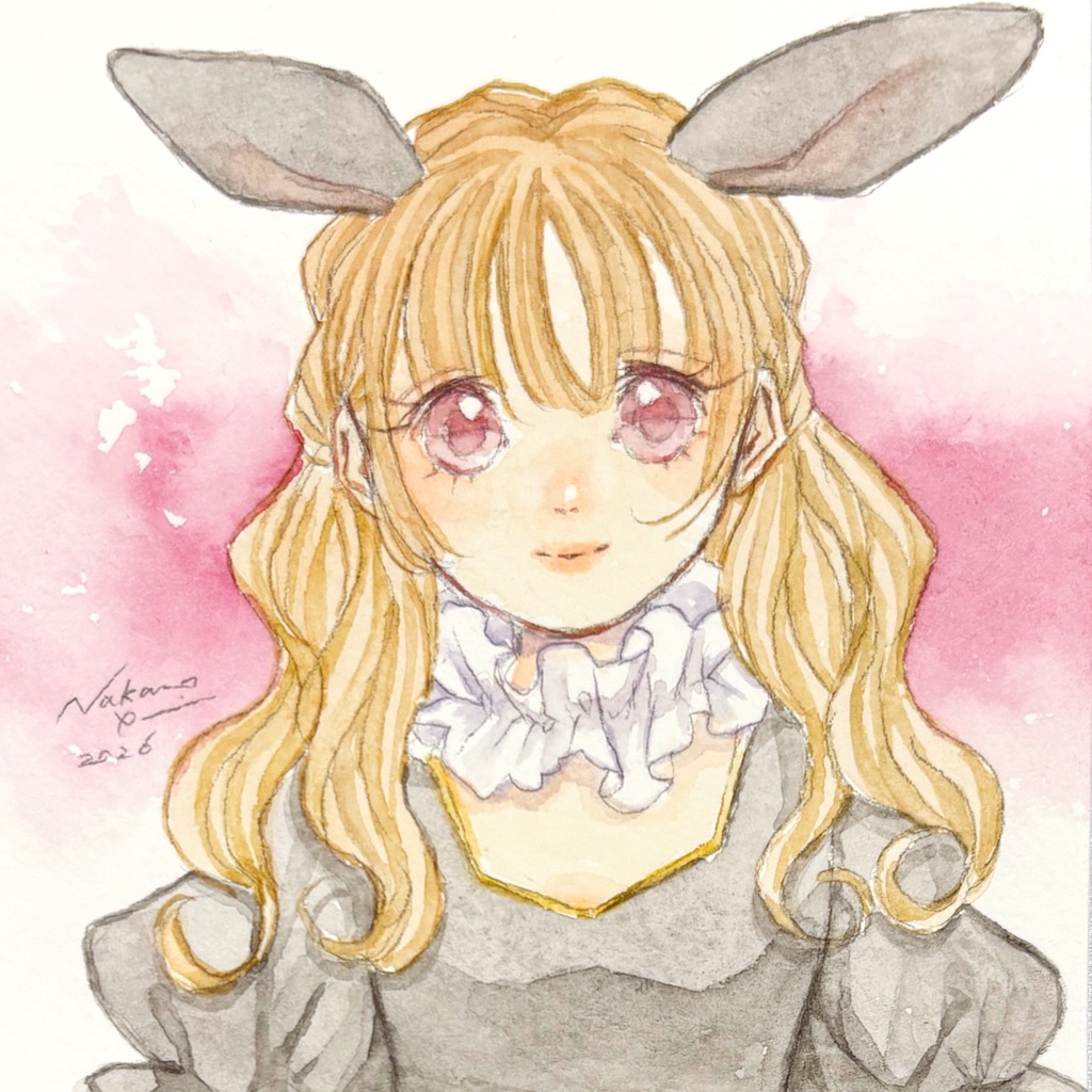 ドローイング原画　黒うさぎちゃん