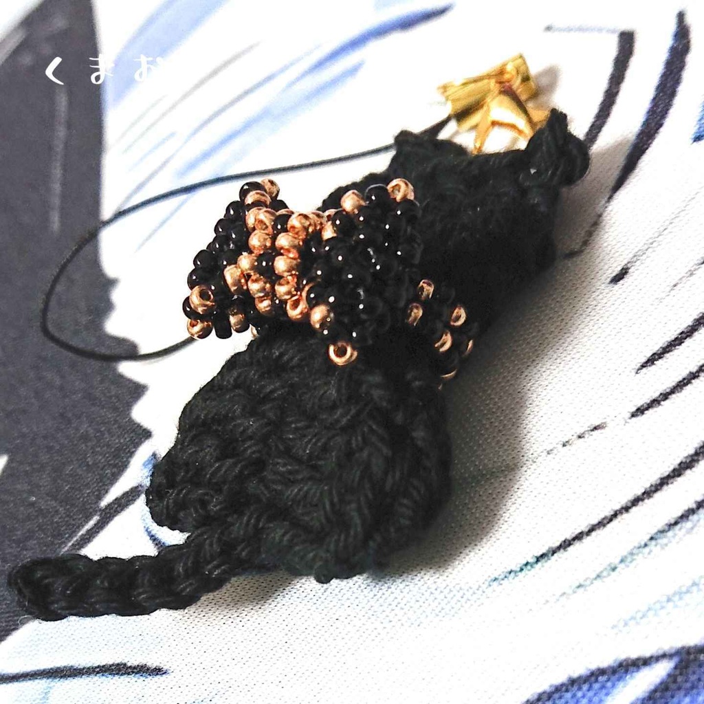 黒猫ニットストラップ