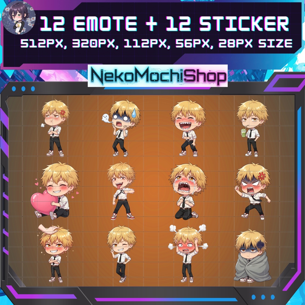 Chainsaw Man Anime Fan Art Stickers Emoji Bundle (Digital Download)