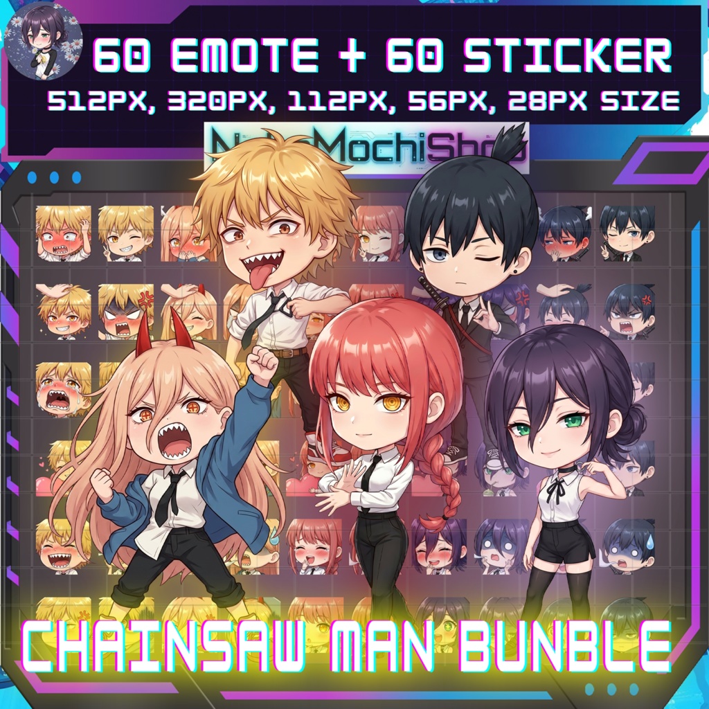 Chainsaw Man Anime Fan Art Stickers Emoji Bundle (Digital Download)