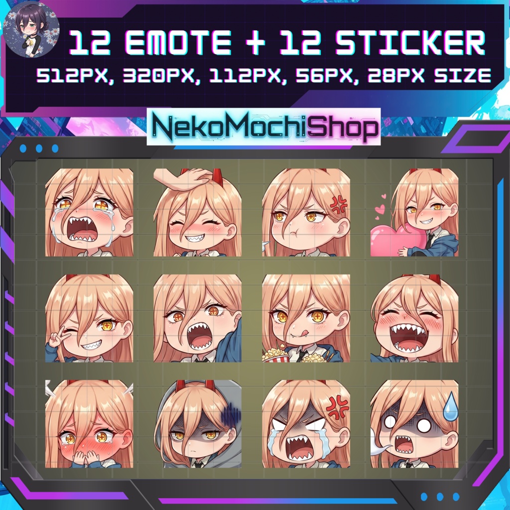 Chainsaw Man Anime Fan Art Stickers Emoji Bundle (Digital Download)