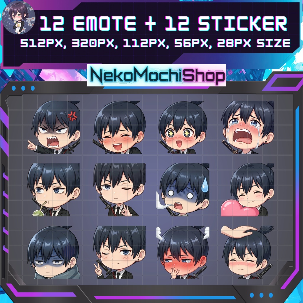 Chainsaw Man Anime Fan Art Stickers Emoji Bundle (Digital Download)