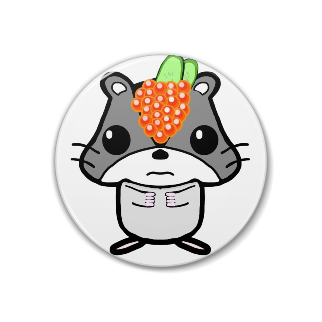 いくらハム缶バッジ