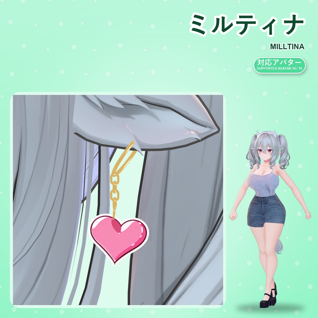 【発売記念30%OFF】魔法少女アクセサリーセット【16アバター対応】ピアス・ヘアピン・チョーカー・ブレスレット Magical Girl Accessory Set