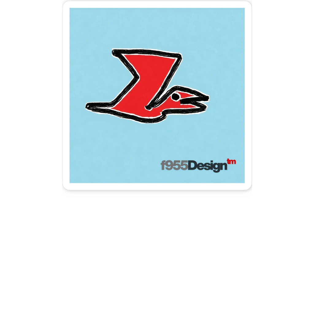 f955Dsignプテラノレッド スマホステッカー