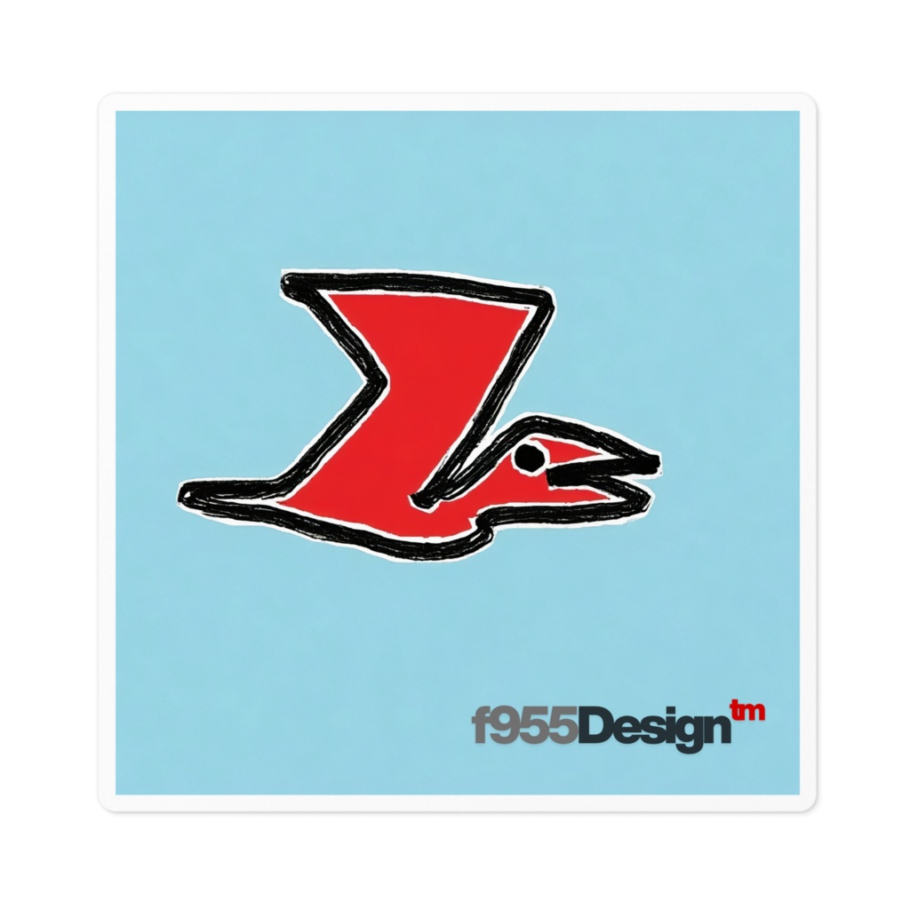 f955Disignプテラノレッド ステッカー