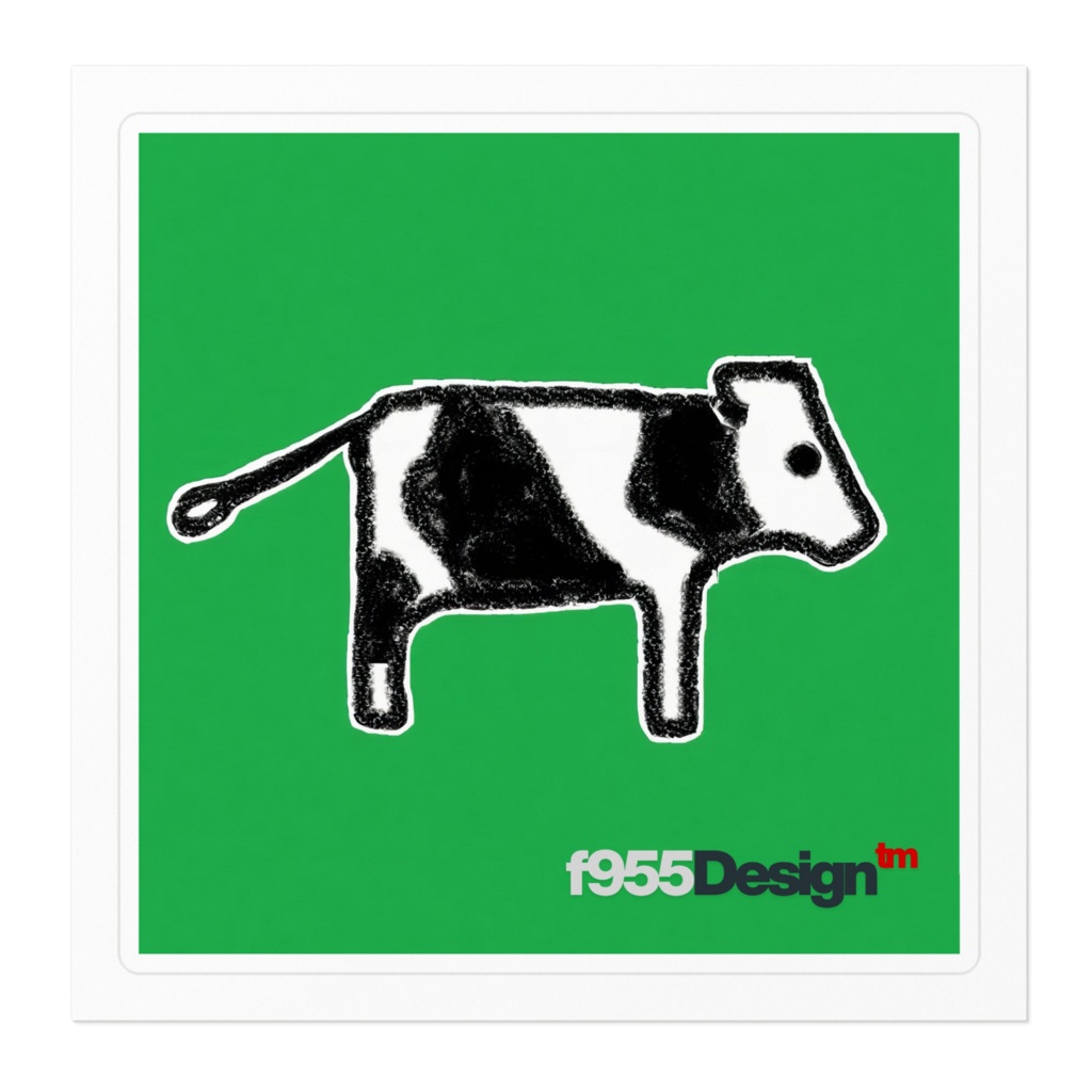f955Design ホルスタイン1 ステッカー