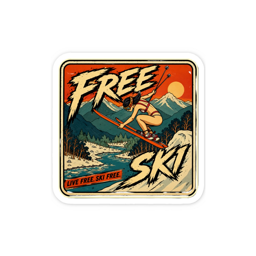 FREE SKI 4 スマホステッカー