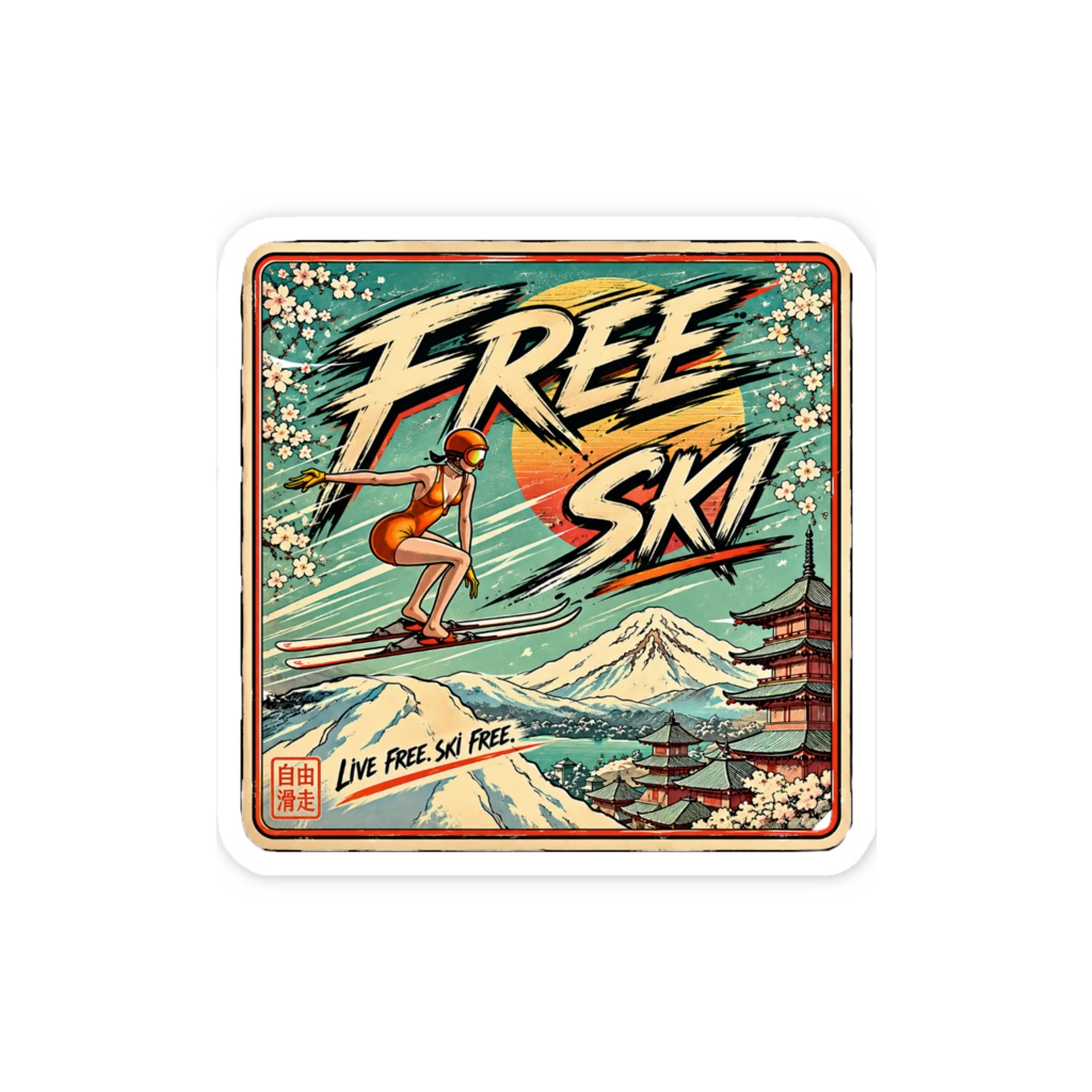 FREE SKI 5 スマホステッカー