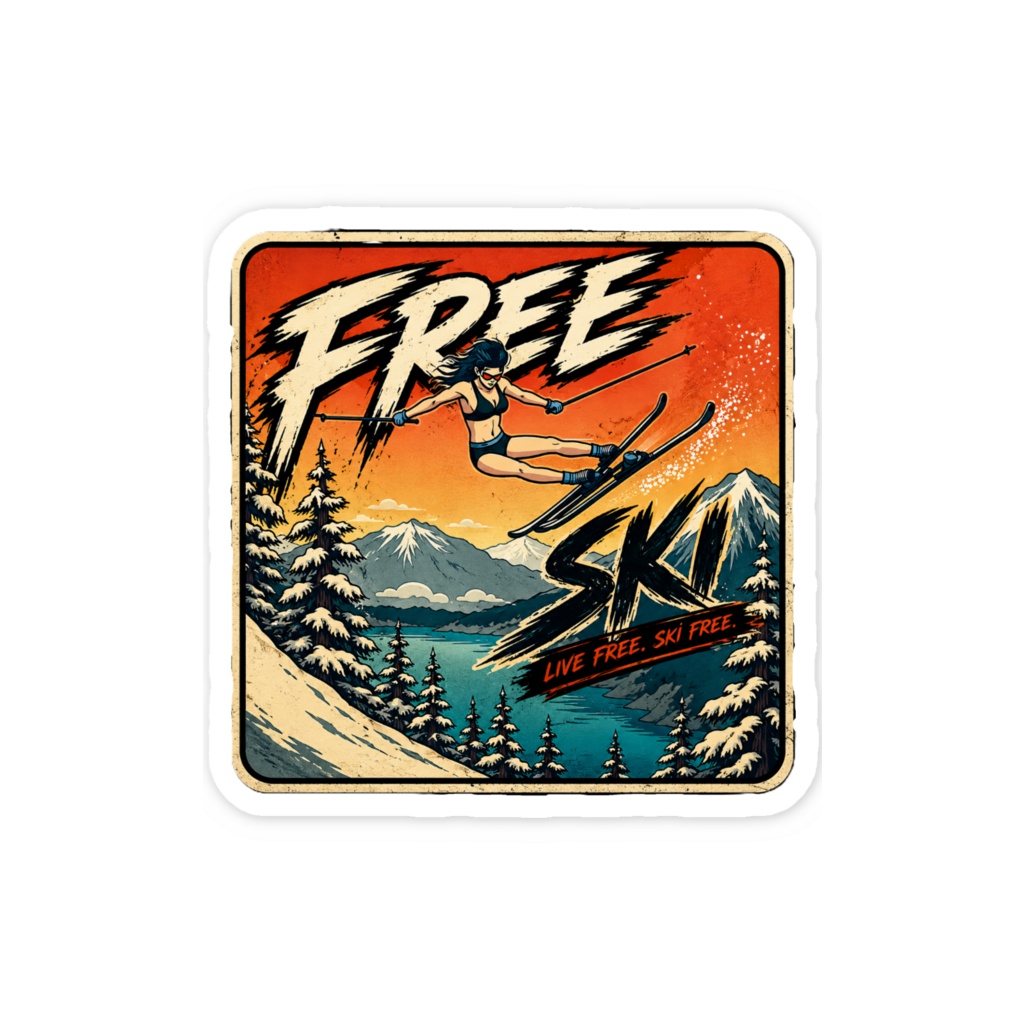 FREE SKI 6 スマホステッカー