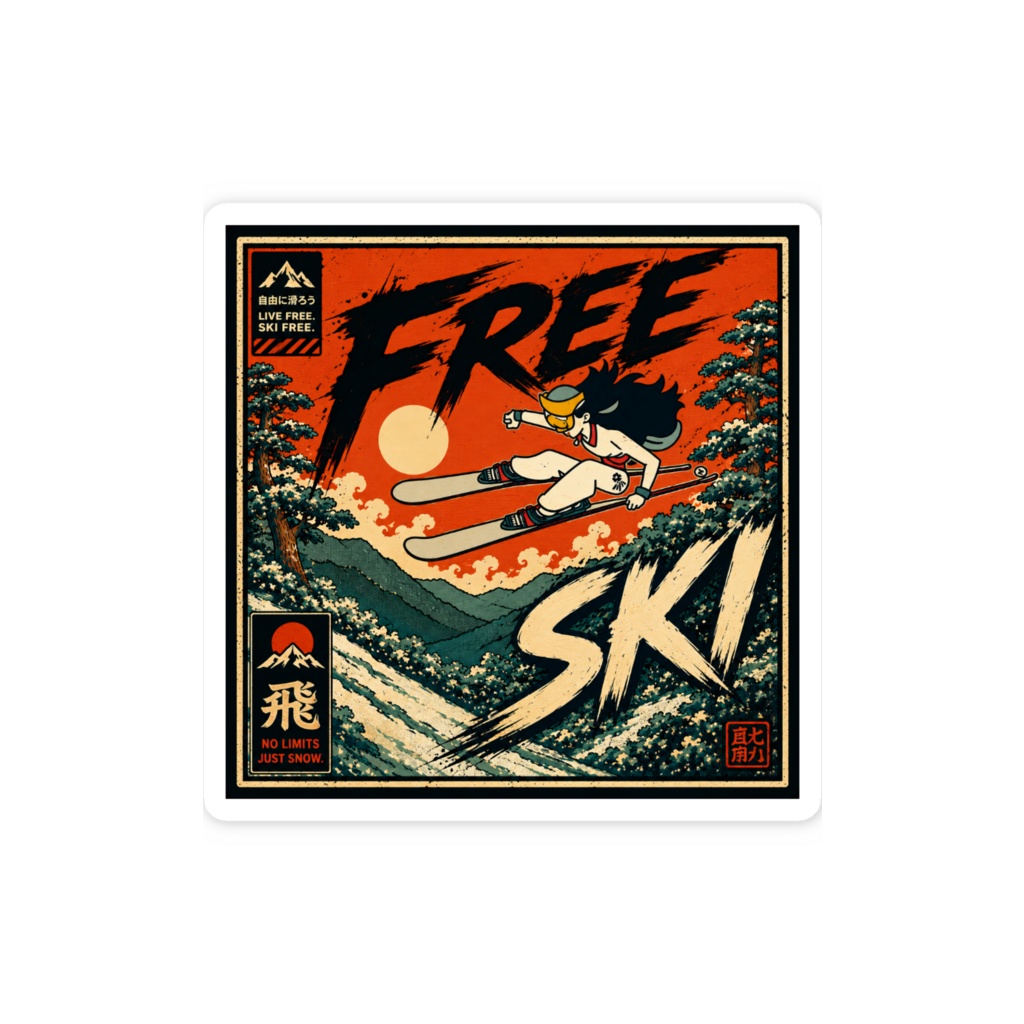 FREE SKI 8 スマホステッカー