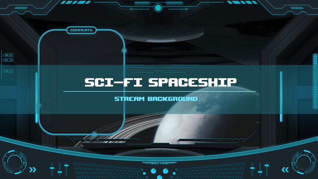 [Free] Sci-Fi Spaceship Stream Overlay / 우주선 방송 배경