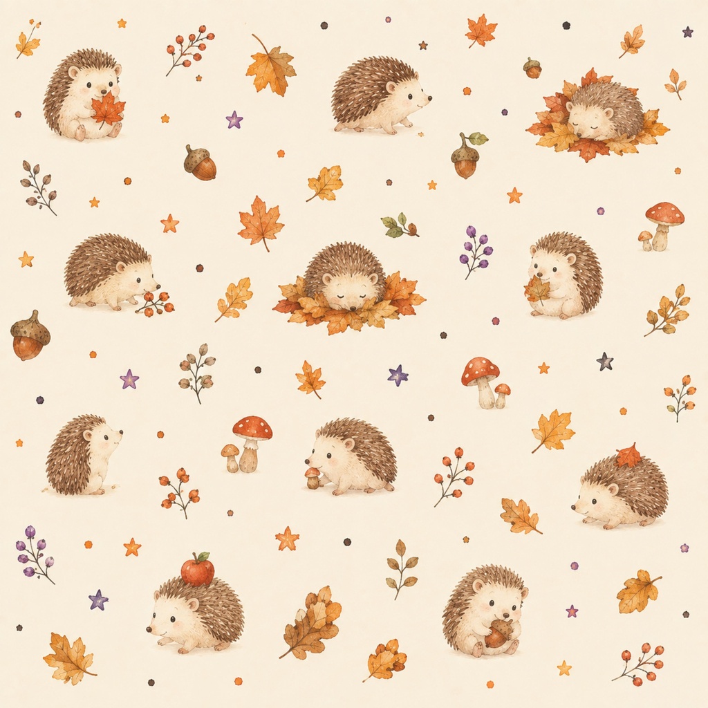 秋のハリネズミ🦔🍂デジタルペーパー