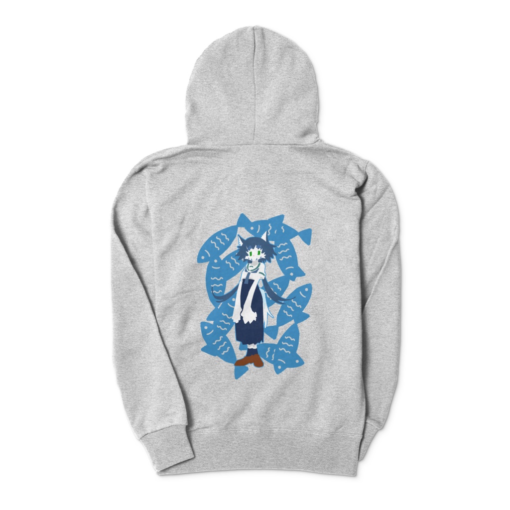 『シラセナギサ FISH』ジップパーカー(グレー)