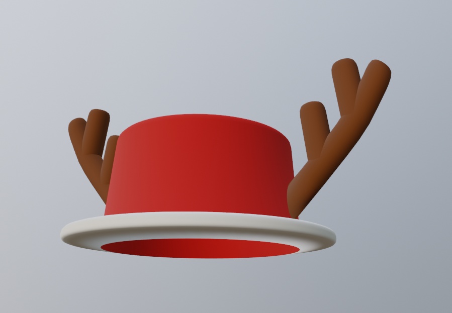 トナカイの角が付いた帽子