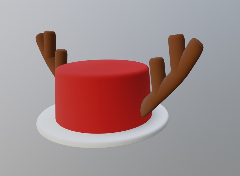 トナカイの角が付いた帽子