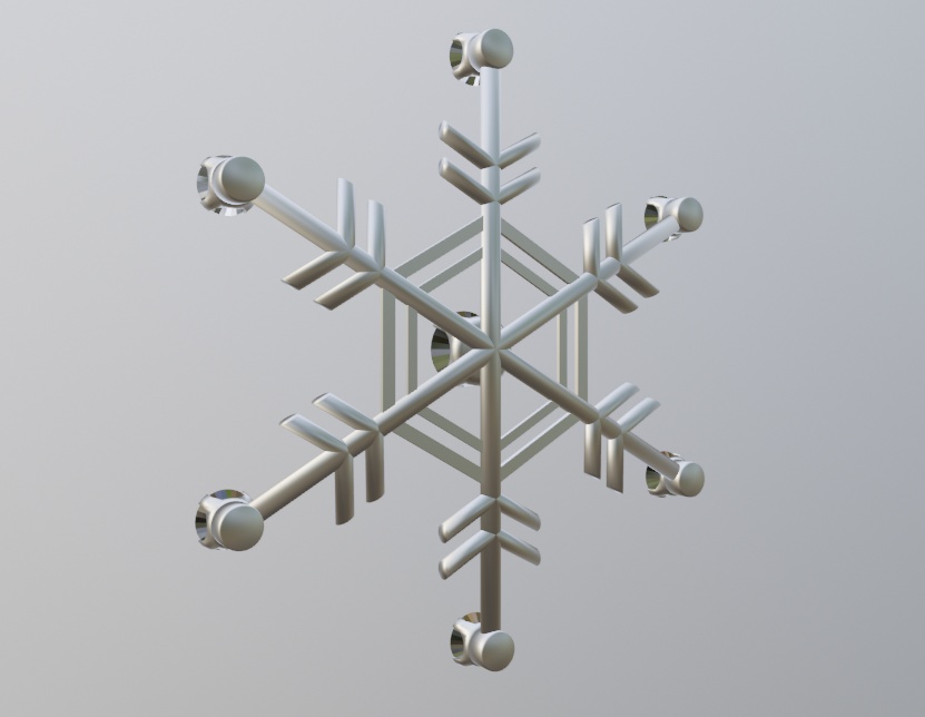 雪の結晶モチーフのブローチ