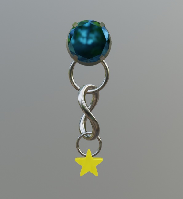 宝石と星のイヤリング/ピアス