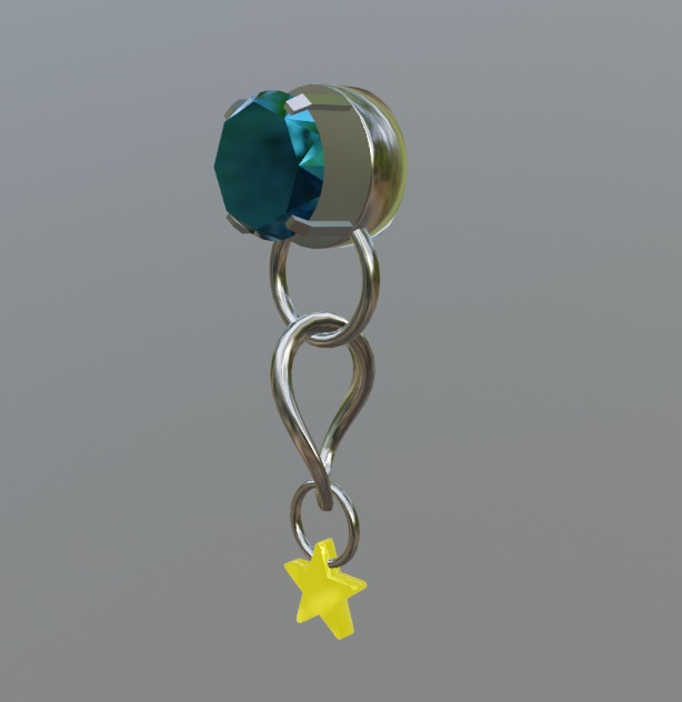 宝石と星のイヤリング/ピアス