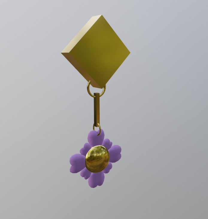 紫の花のピアス/イヤリング