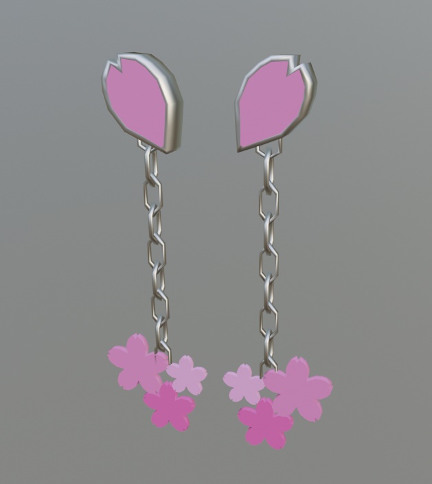 桜のピアス　右耳用＆左耳用のセット